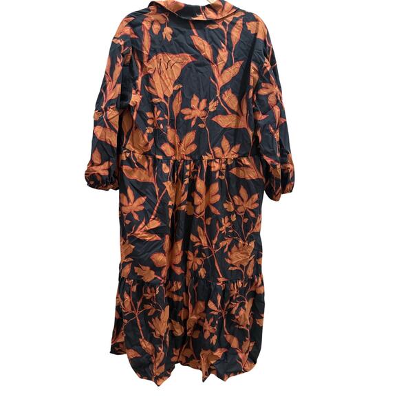 Anthropologie Size Large The Bettina Shirt Dress by Maeve Autumn Navy Floral - Picture 2 of 6